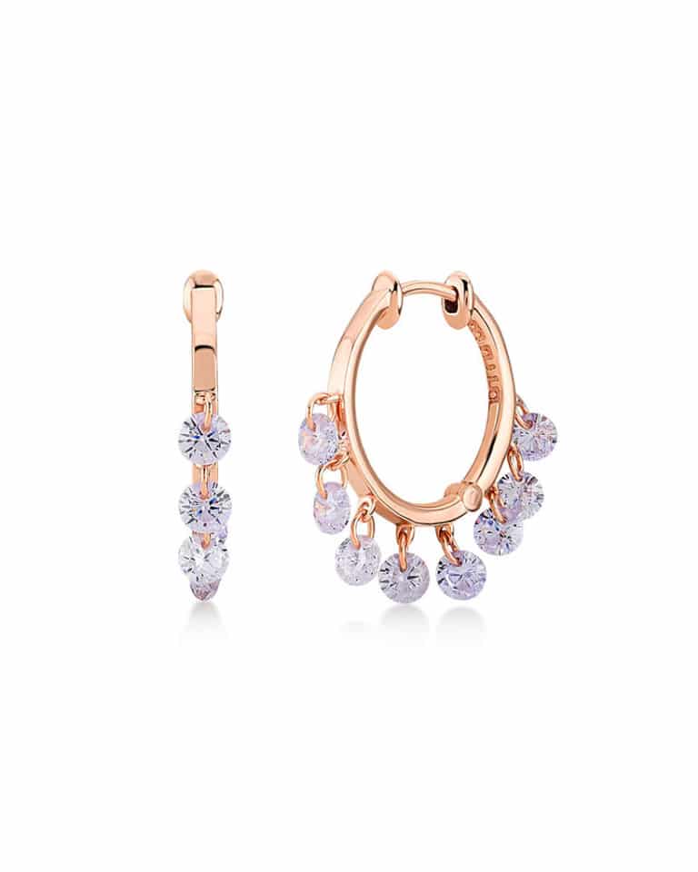 Happiness Boutique Orecchini A Cerchio Medi In Oro Rosa, Bijoux In Acciaio Inossidabile, Gioielli Classici E Sempre Alla Moda